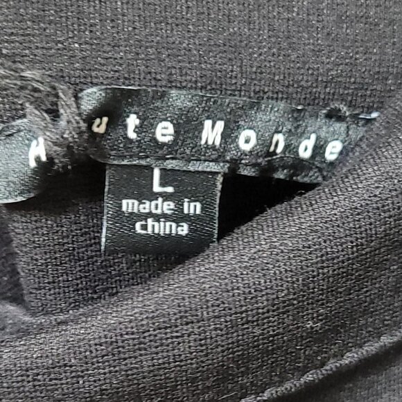 Haute Monde Black Floral Embroidered Pencil Skirt Size L #pencilskirt - Picture 3 of 3